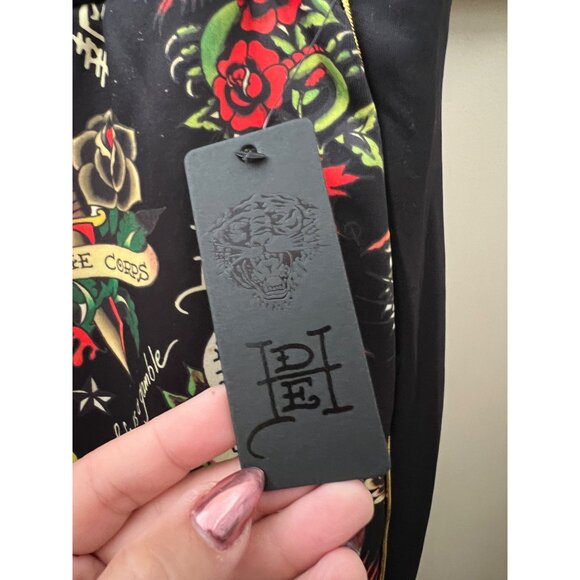 NWT- ED HARDY COLORFUL FLASHBOARD TATTOO PRINT TRACK PANTS / SWEATPANTS - SIZE S - Picture 4 of 5